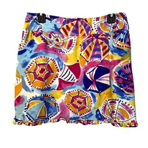 Aryeh Bright Colorful Beach Umbrella Skort M Tropical Cruise Resort‎ Tennis